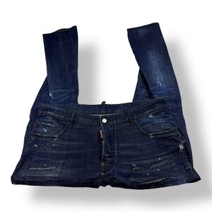 Dsquared2 Men Tapered Distressed Jeans Dark Wash Italy S74LB0020 Blue 38x31 IT54